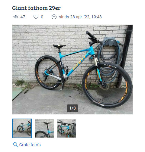 Aanbieding marktplaats met zelfgemaakte foto